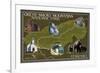 Soft Map - Great Smoky Mountains National Park, TN-Lantern Press-Framed Art Print