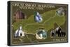 Soft Map - Great Smoky Mountains National Park, TN-Lantern Press-Stretched Canvas