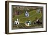 Soft Map - Great Smoky Mountains National Park, TN-Lantern Press-Framed Art Print