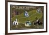 Soft Map - Great Smoky Mountains National Park, TN-Lantern Press-Framed Premium Giclee Print