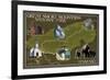 Soft Map - Great Smoky Mountains National Park, TN-Lantern Press-Framed Premium Giclee Print