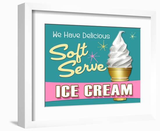 Soft Serve Turquoise-Retroplanet-Framed Giclee Print