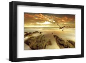 Soft Sunrise on the Beach 4-Carlos Casamayor-Framed Art Print