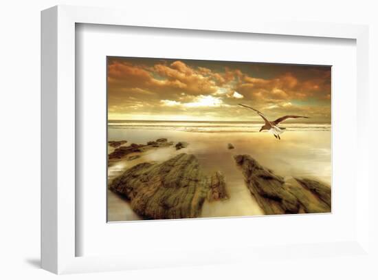 Soft Sunrise on the Beach 4-Carlos Casamayor-Framed Art Print