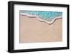 Soft Wave of Blue Ocean on Sandy Beach. Background.-Lidiya Oleandra-Framed Photographic Print