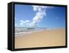 Soft Wave of the Sea on the Sandy Beach-idizimage-Framed Stretched Canvas