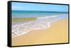 Soft Wave of the Sea on the Sandy Beach-idizimage-Framed Stretched Canvas