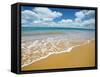 Soft Wave of the Sea on the Sandy Beach-idizimage-Framed Stretched Canvas