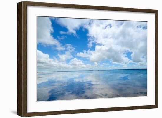 Soft Wave of the Sea on the Sandy Beach-idizimage-Framed Photographic Print