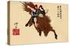 Soga Tokimune Riding on an Unsaddled Horse to Oiso-Yoshitoshi Tsukioka-Stretched Canvas