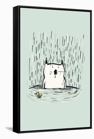 Soggy Cat-Carla Martell-Framed Stretched Canvas