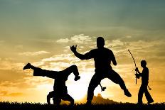 Capoeira At Sunset-sognolucido-Photographic Print