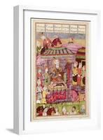 Sohrab Facing the Tent of the Persian Army Leaders-null-Framed Art Print