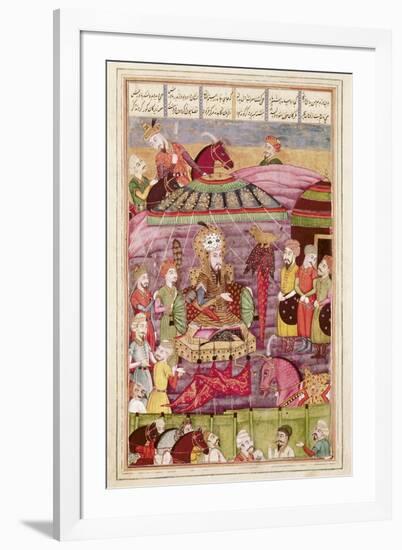 Sohrab Facing the Tent of the Persian Army Leaders-null-Framed Art Print