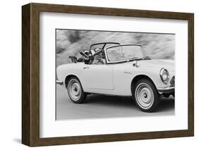 Soichiro Honda Driving Honda Convertible, Tokyo, Japan, 1967-Takeyoshi Tanuma-Framed Photographic Print