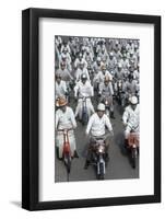 Soichiro Honda, Founder of Honda Corporation, Riding Motorcycles with Workers, Tokyo, Japan, 1967-Takeyoshi Tanuma-Framed Photographic Print