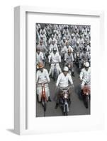 Soichiro Honda, Founder of Honda Corporation, Riding Motorcycles with Workers, Tokyo, Japan, 1967-Takeyoshi Tanuma-Framed Photographic Print