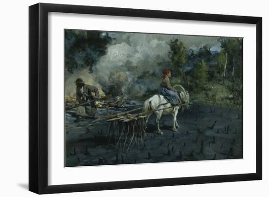 Soil Preparation for Linseed in the Vologda Region, 1873-Illarion Mikhailovich Pryanishnikov-Framed Giclee Print