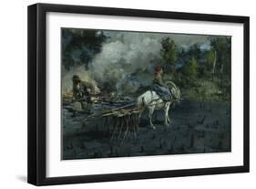 Soil Preparation for Linseed in the Vologda Region, 1873-Illarion Mikhailovich Pryanishnikov-Framed Giclee Print