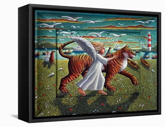 SOJURN OF THE ANGEL, THE PARROT AND THE TIGER-PJ Crook-Framed Stretched Canvas