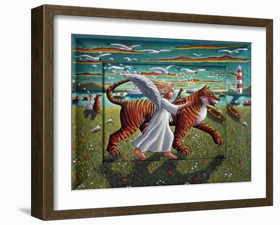 SOJURN OF THE ANGEL, THE PARROT AND THE TIGER-PJ Crook-Framed Giclee Print