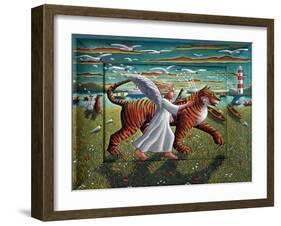 SOJURN OF THE ANGEL, THE PARROT AND THE TIGER-PJ Crook-Framed Giclee Print