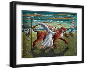 SOJURN OF THE ANGEL, THE PARROT AND THE TIGER-PJ Crook-Framed Giclee Print