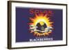 Solar Blackberry Label-null-Framed Art Print