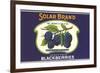 Solar Blackberry Label-null-Framed Art Print