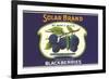 Solar Blackberry Label-null-Framed Art Print