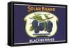 Solar Blackberry Label-null-Framed Stretched Canvas