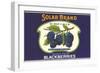 Solar Blackberry Label-null-Framed Art Print