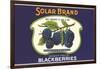 Solar Blackberry Label-null-Framed Art Print