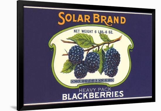Solar Blackberry Label-null-Framed Art Print