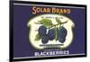 Solar Blackberry Label-null-Framed Art Print