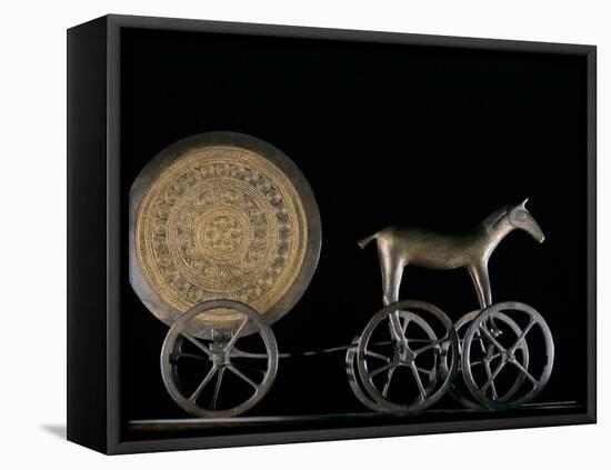 Solar Disk with Chariot and Horse Replica, Bronze Age, Germany-Kenneth Garrett-Framed Stretched Canvas