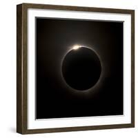 Solar Eclipse with Prominences And Diamond Ring Effect-Stocktrek Images-Framed Photographic Print