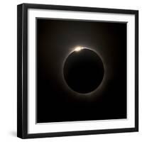 Solar Eclipse with Prominences And Diamond Ring Effect-Stocktrek Images-Framed Photographic Print