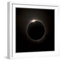 Solar Eclipse with Prominences And Diamond Ring Effect-Stocktrek Images-Framed Photographic Print