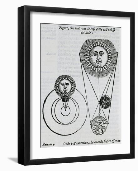 Solar Eclipses, from Cosmography by Francesco Barozzi (1537-1604), Venice, 1607-null-Framed Giclee Print