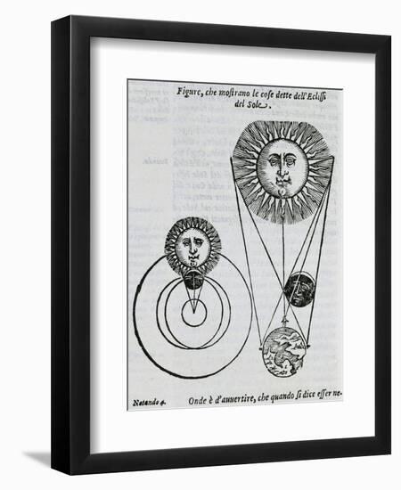 Solar Eclipses, from Cosmography by Francesco Barozzi (1537-1604), Venice, 1607-null-Framed Premium Giclee Print