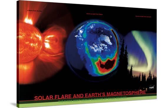 Solar Flare and Earth's Magnetism--Stretched Canvas