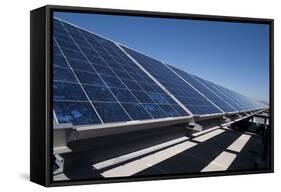 Solar Panels Installed on Top of a Parking Garage-null-Framed Stretched Canvas