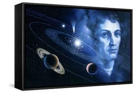Solar System And Nicolaus Copernicus-Detlev Van Ravenswaay-Framed Stretched Canvas