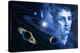 Solar System And Nicolaus Copernicus-Detlev Van Ravenswaay-Stretched Canvas