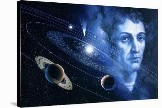 Solar System And Nicolaus Copernicus-Detlev Van Ravenswaay-Stretched Canvas