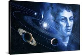 Solar System And Nicolaus Copernicus-Detlev Van Ravenswaay-Stretched Canvas