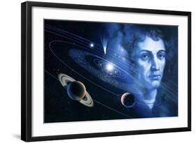 Solar System And Nicolaus Copernicus-Detlev Van Ravenswaay-Framed Premium Photographic Print