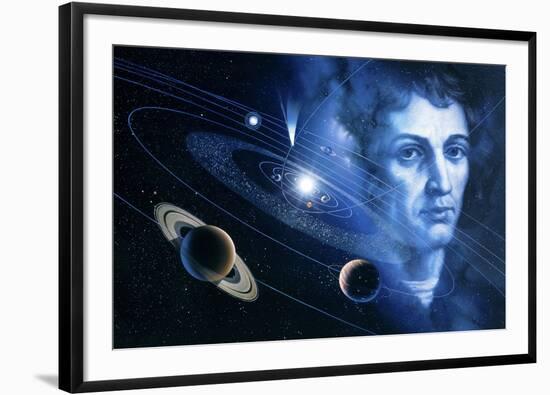 Solar System And Nicolaus Copernicus-Detlev Van Ravenswaay-Framed Photographic Print