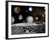 Solar System Montage of Voyager Images Photograph - Outer Space-Lantern Press-Framed Art Print